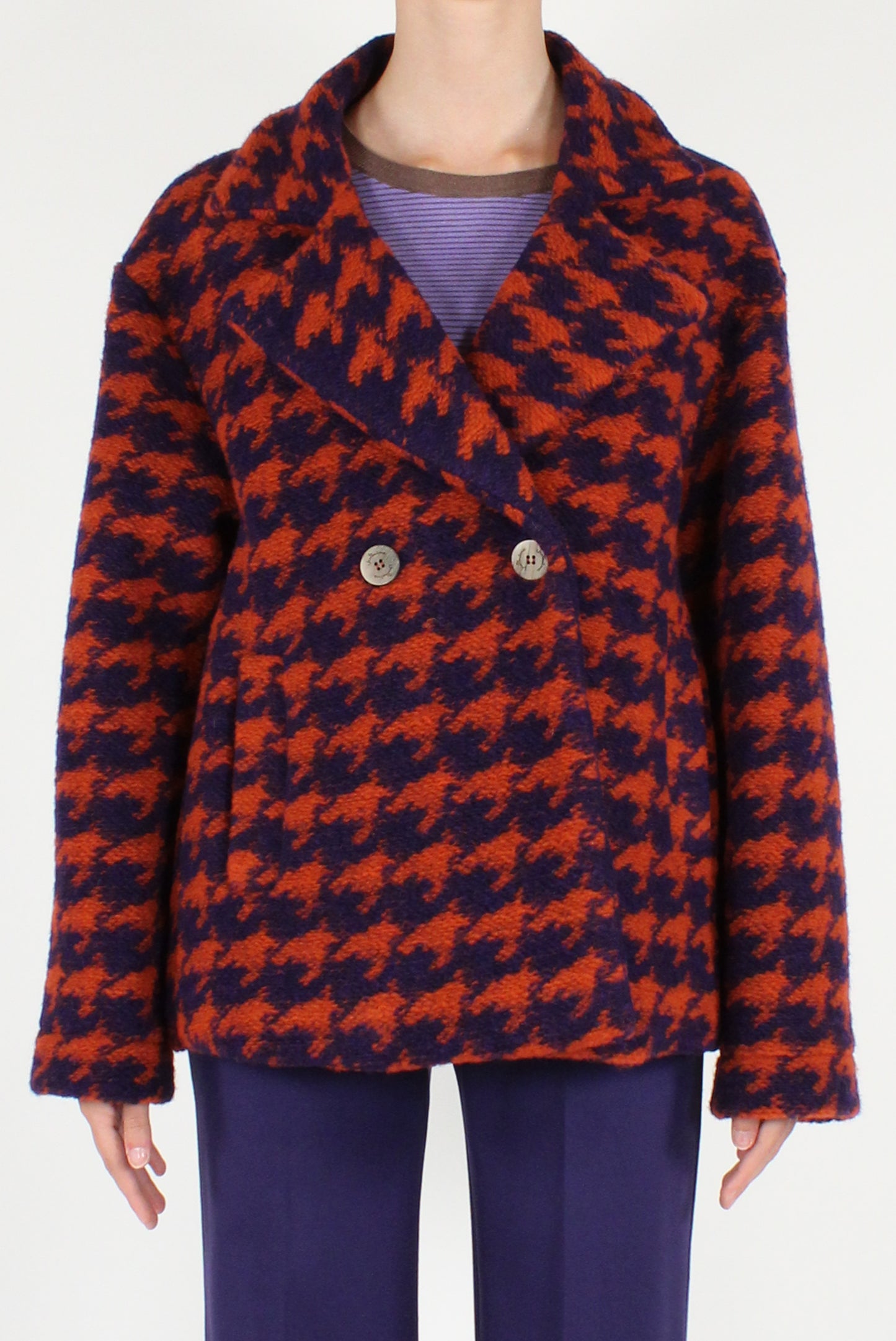 Cappotto Corto Maxi Pied de Poule