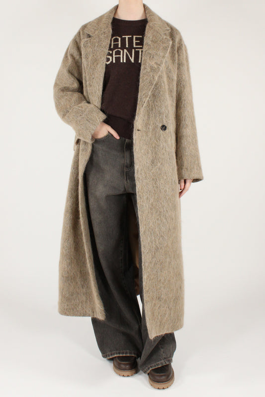 Cappotto Lungo Doppiopetto Misto Lana