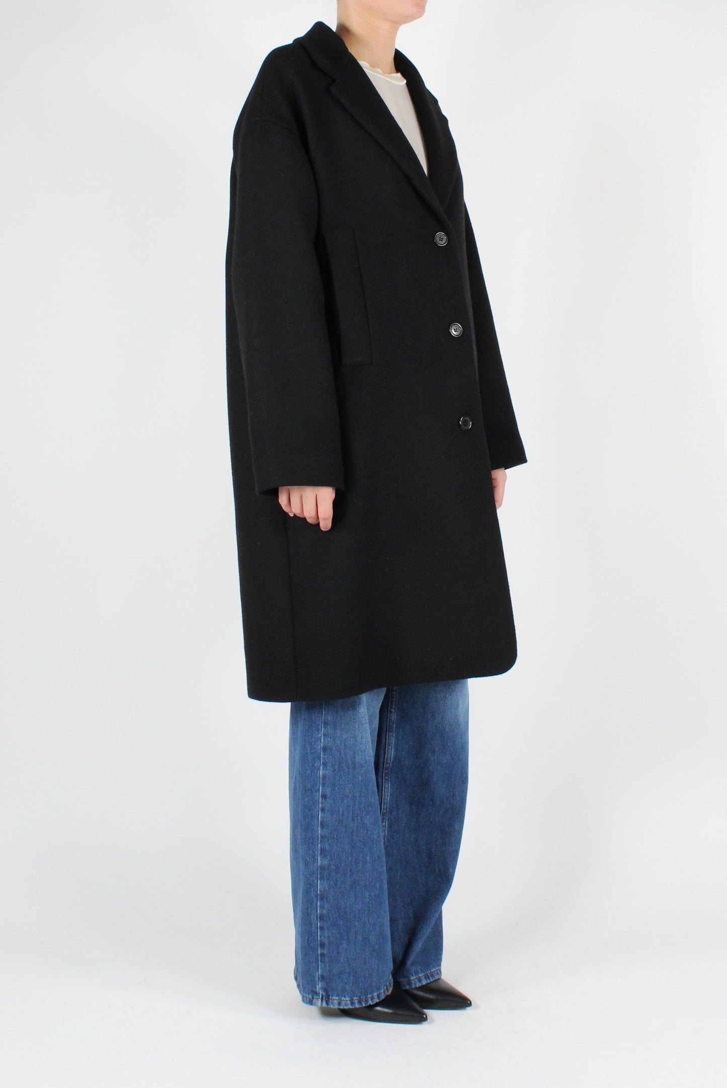 Wool Blend Midi Coat