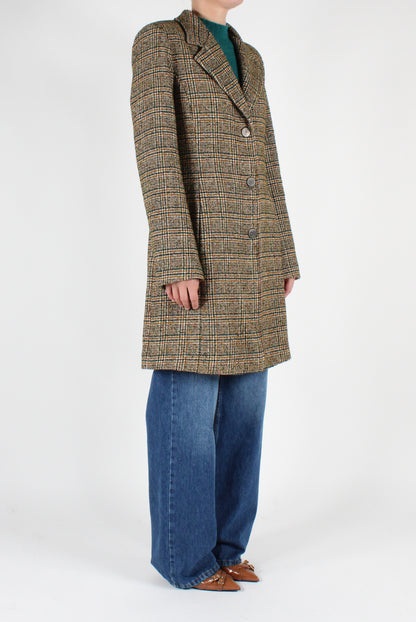 Single Breasted Tartan Coat