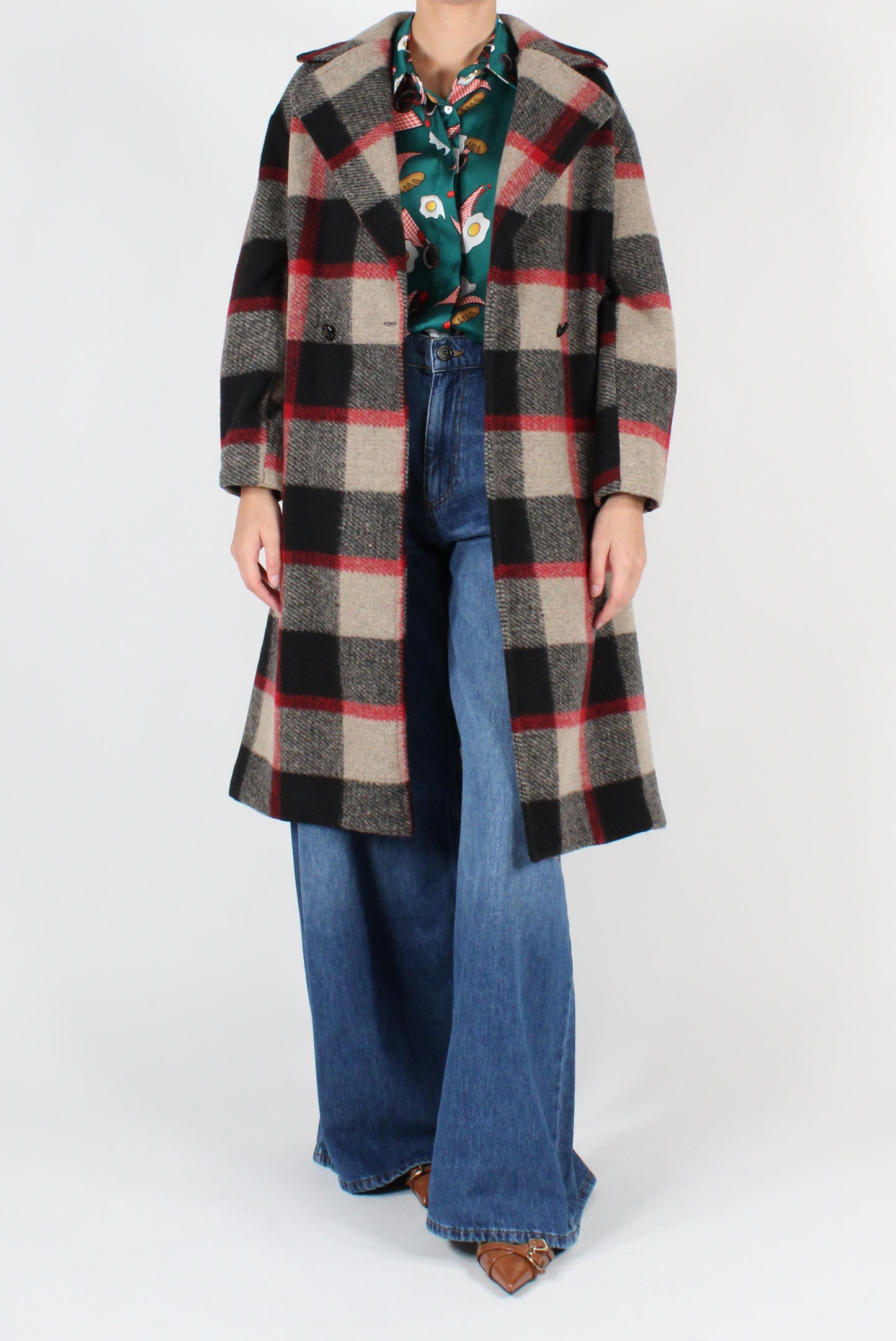 Double Breasted Tartan Coat