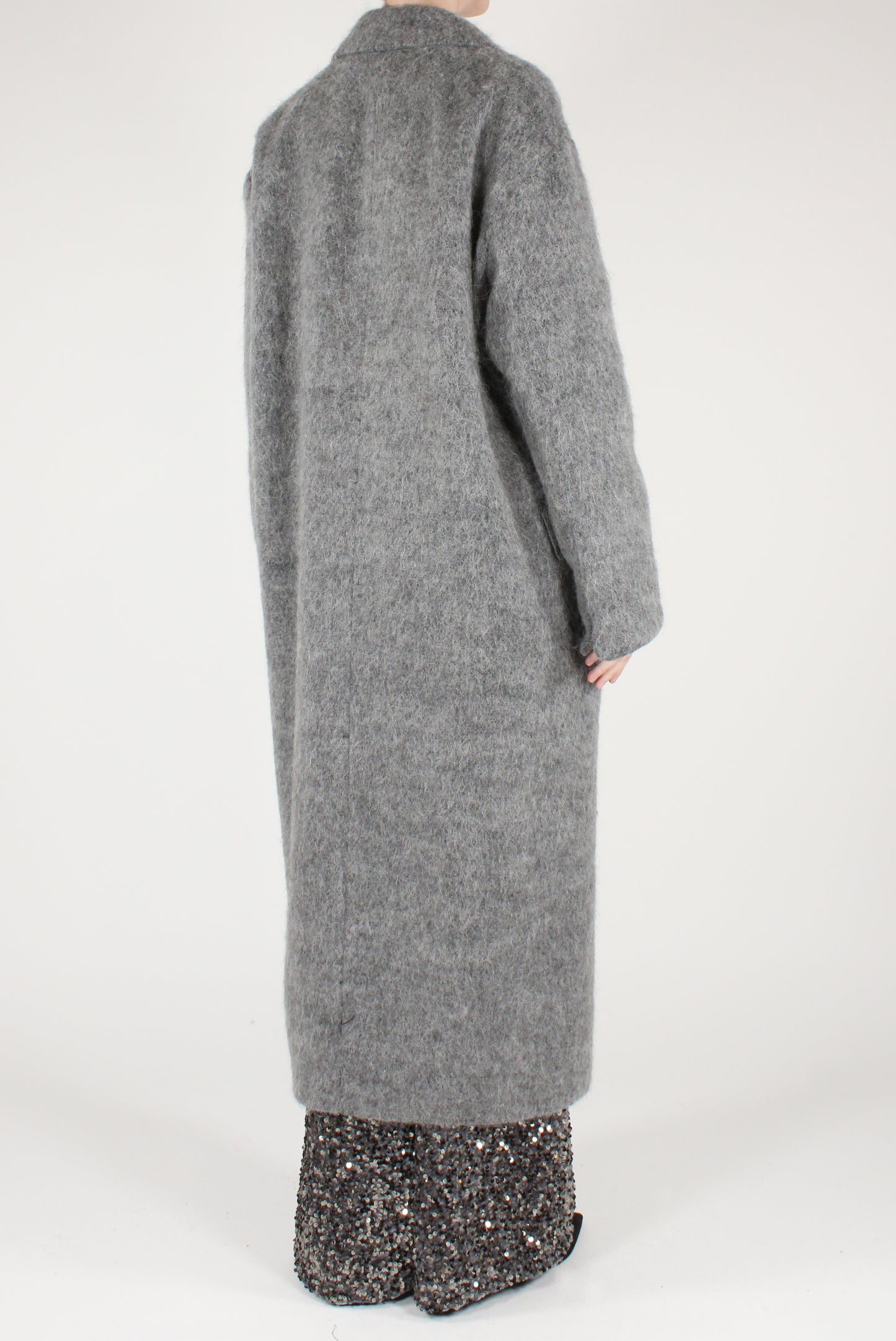 Cappotto Lungo Doppiopetto Misto Lana