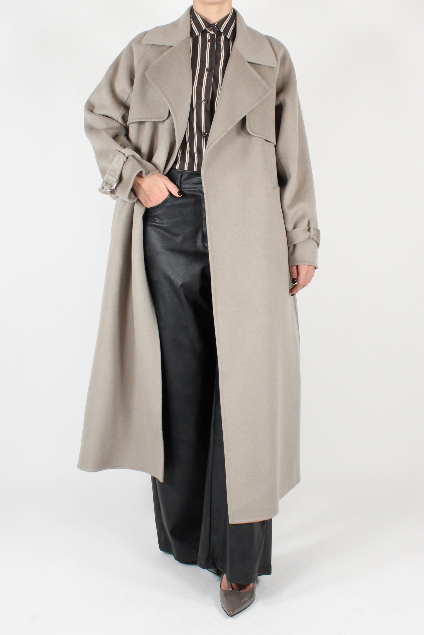 Long Coat with Wide Lapels