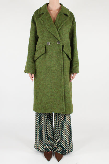 Double Breasted Wool Blend Coat