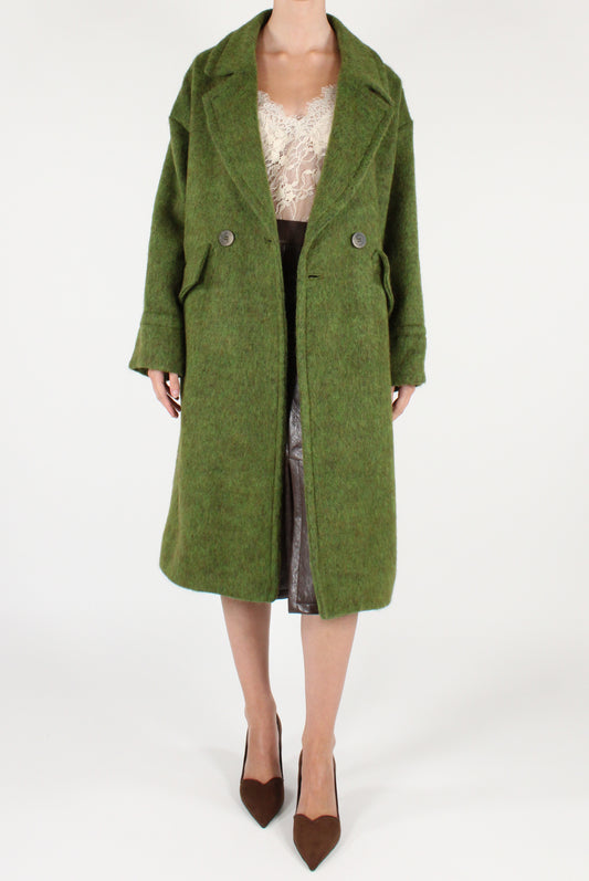Double Breasted Wool Blend Coat