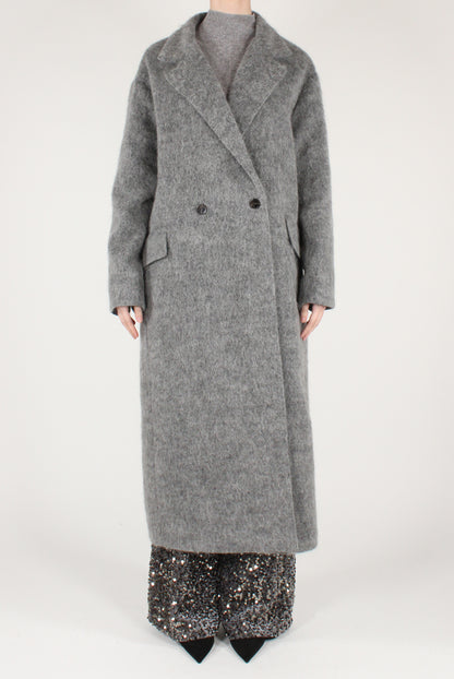 Cappotto Lungo Doppiopetto Misto Lana