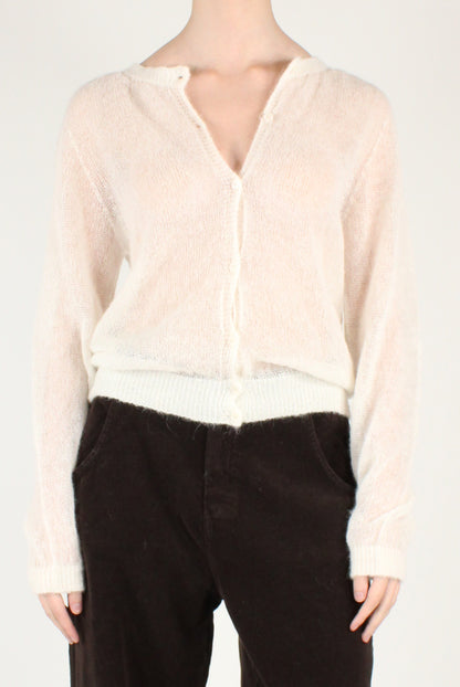 Cardigan Girocollo Misto Alpaca