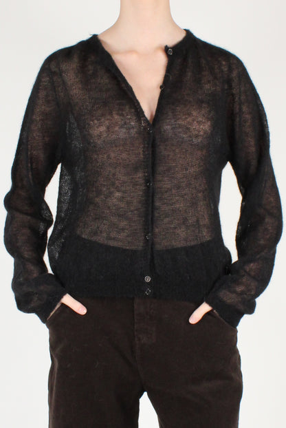 Cardigan Girocollo Misto Alpaca