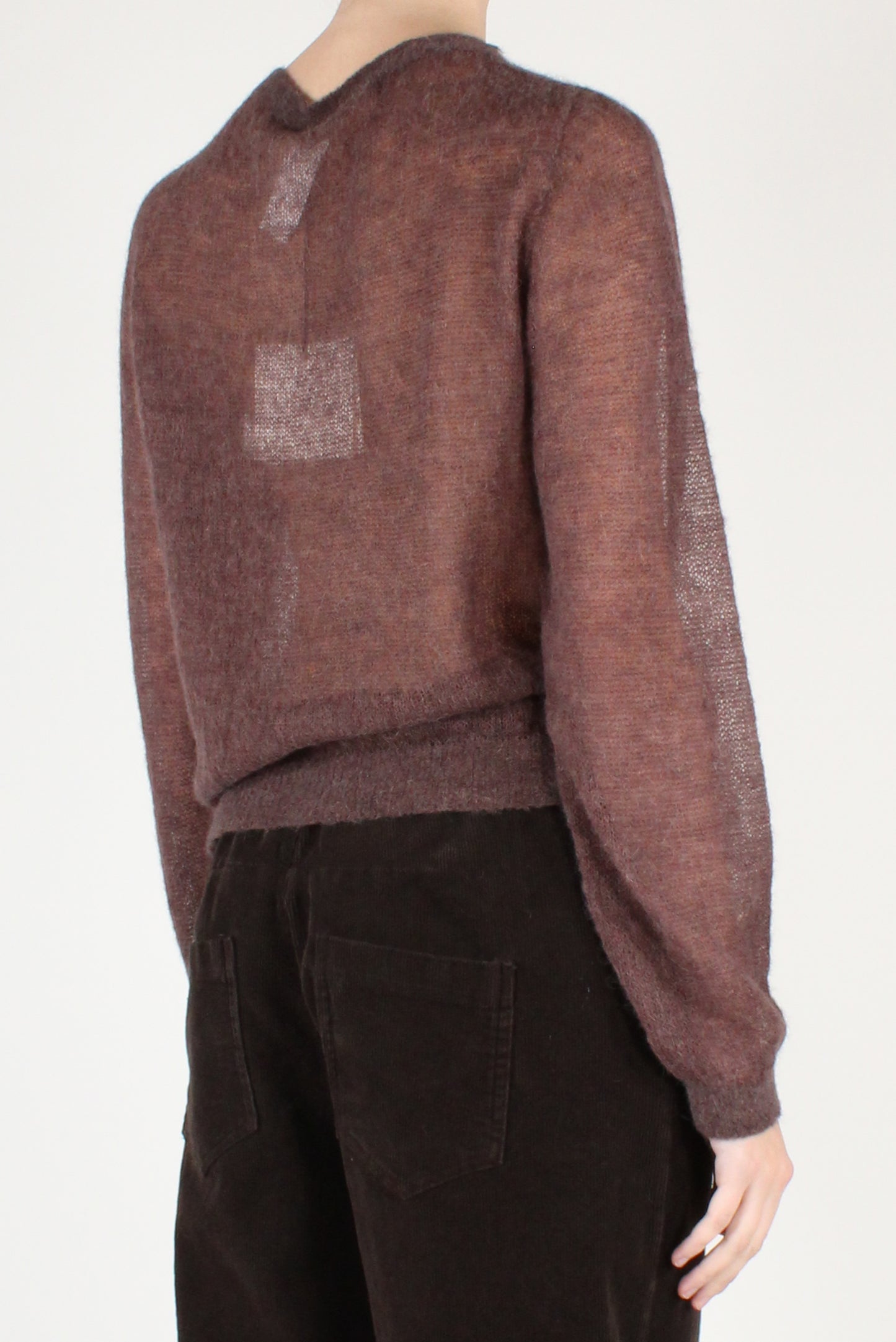 Cardigan Girocollo Misto Alpaca