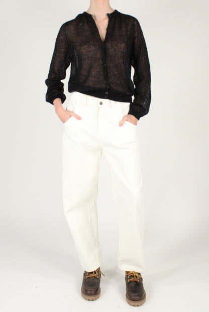 Cardigan Girocollo Misto Alpaca