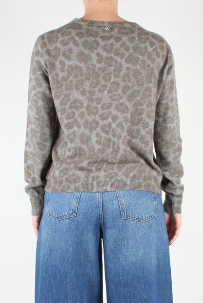 Cardigan Girocollo Animalier