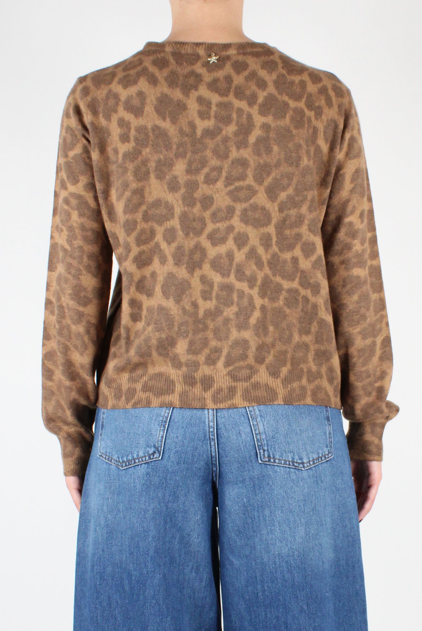 Cardigan Girocollo Animalier