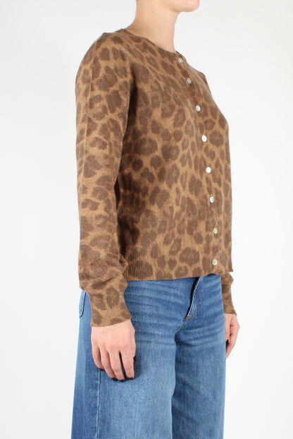 Cardigan Girocollo Animalier