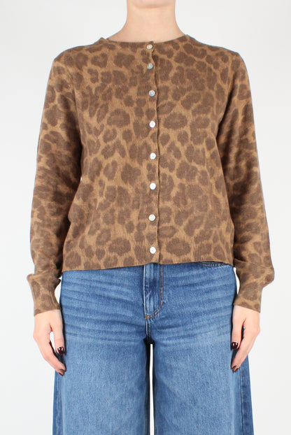 Cardigan Girocollo Animalier