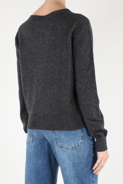 Cardigan Girocollo in Pura Lana