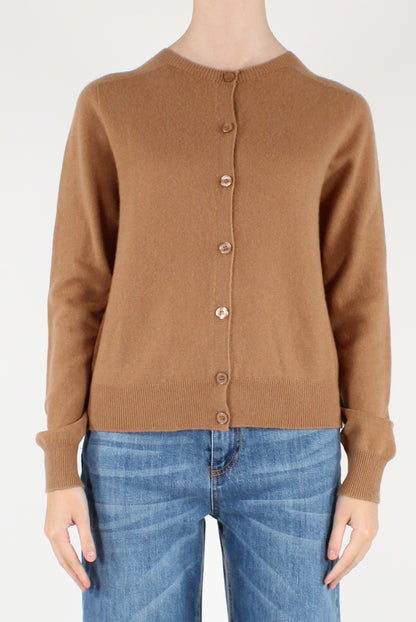 Cardigan Girocollo in Pura Lana