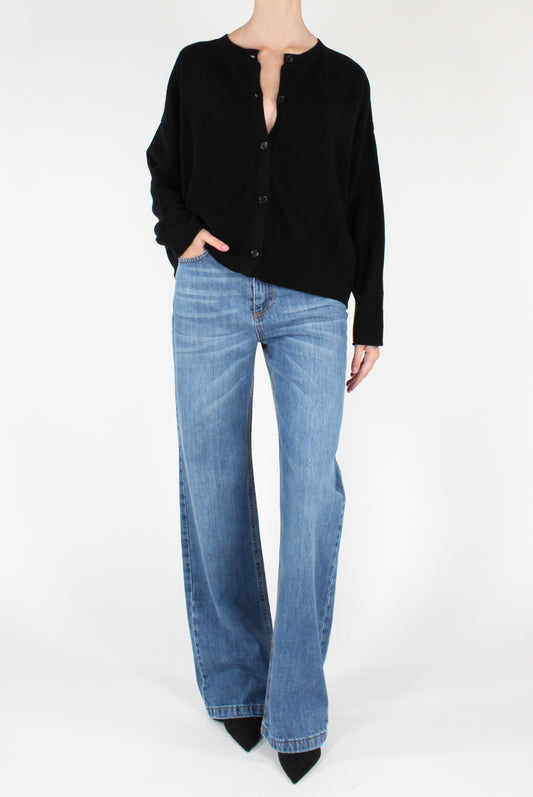 Cardigan Girocollo in Lana