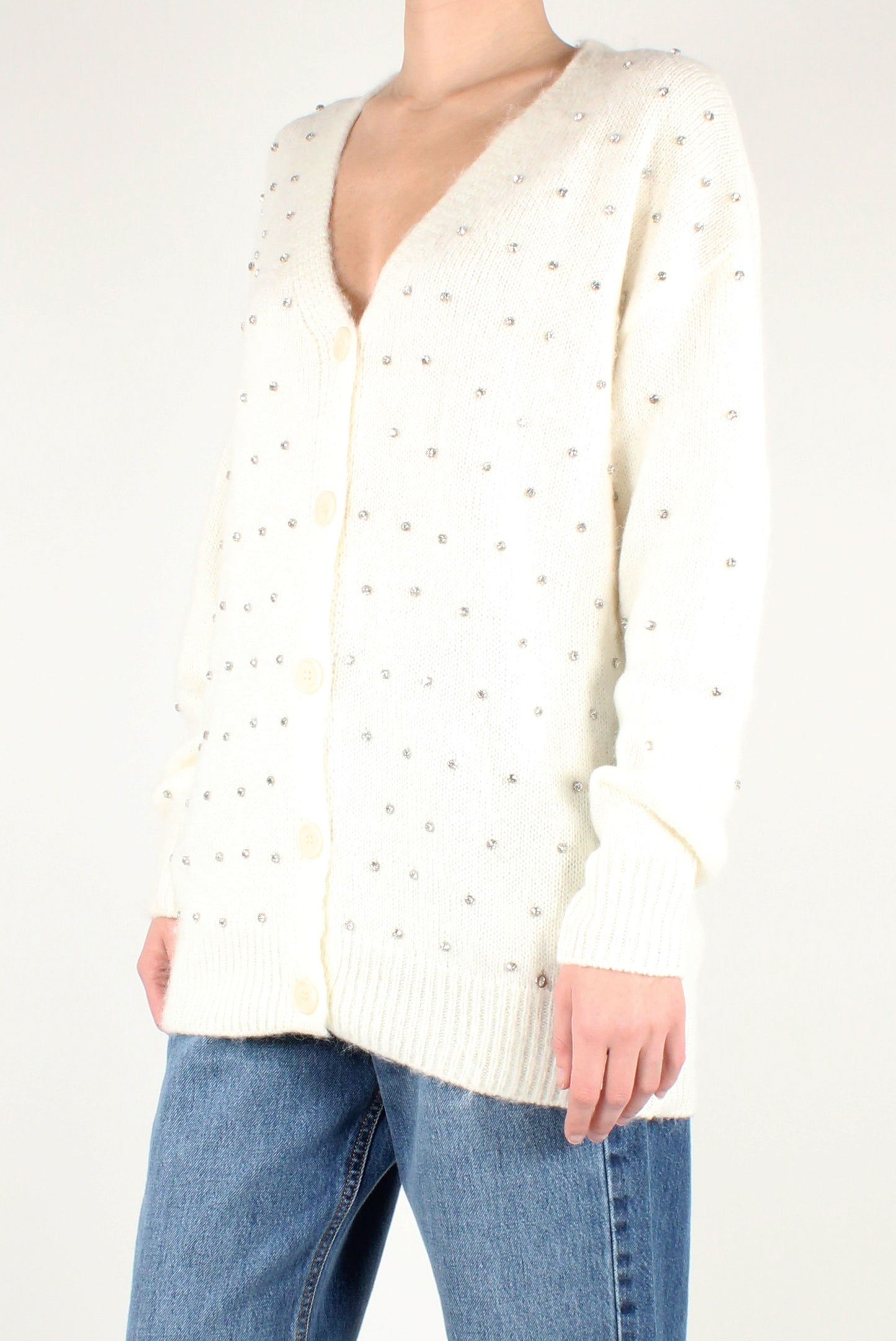 Cardigan Lungo con Strass