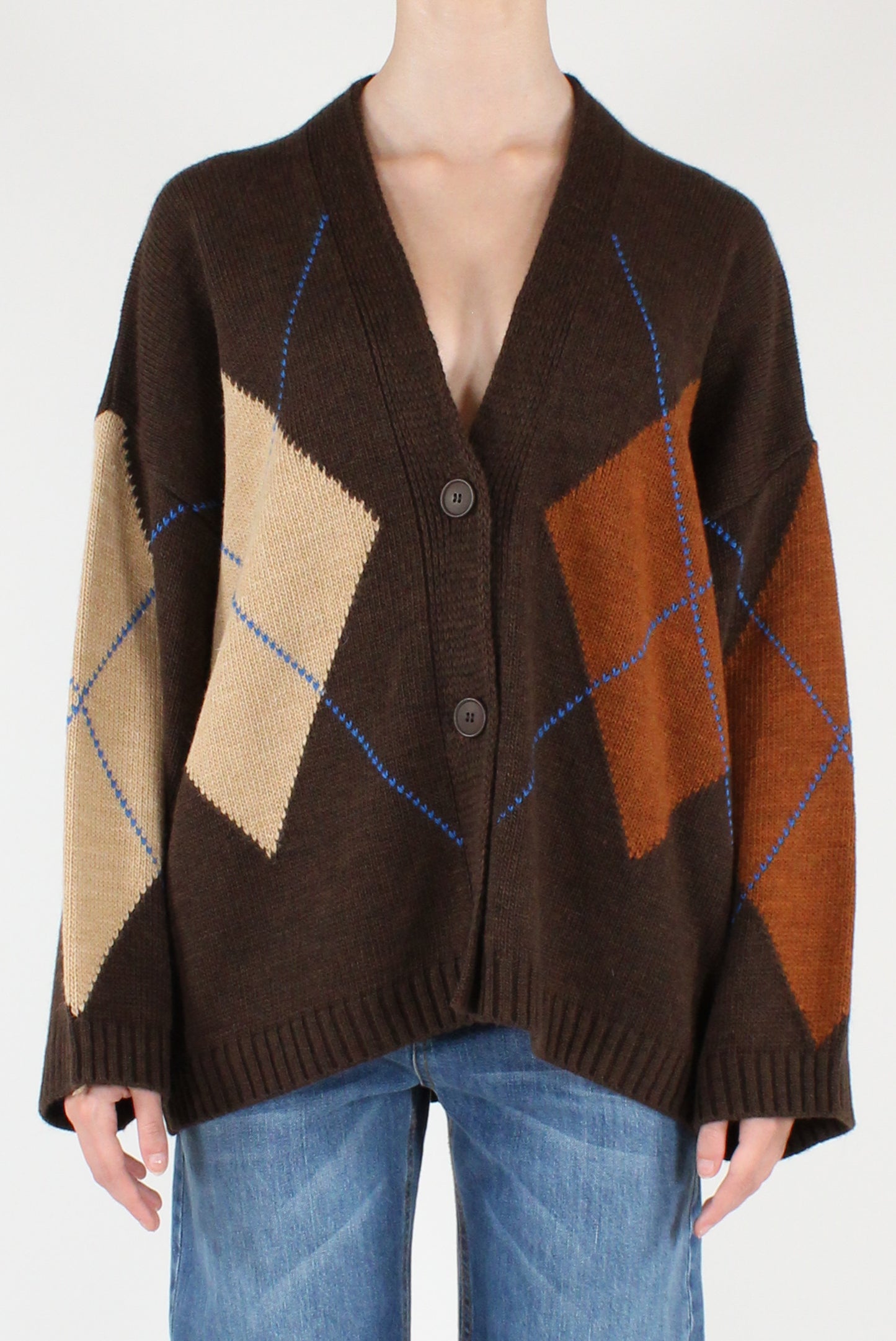 Cardigan Over Maxi Rombi