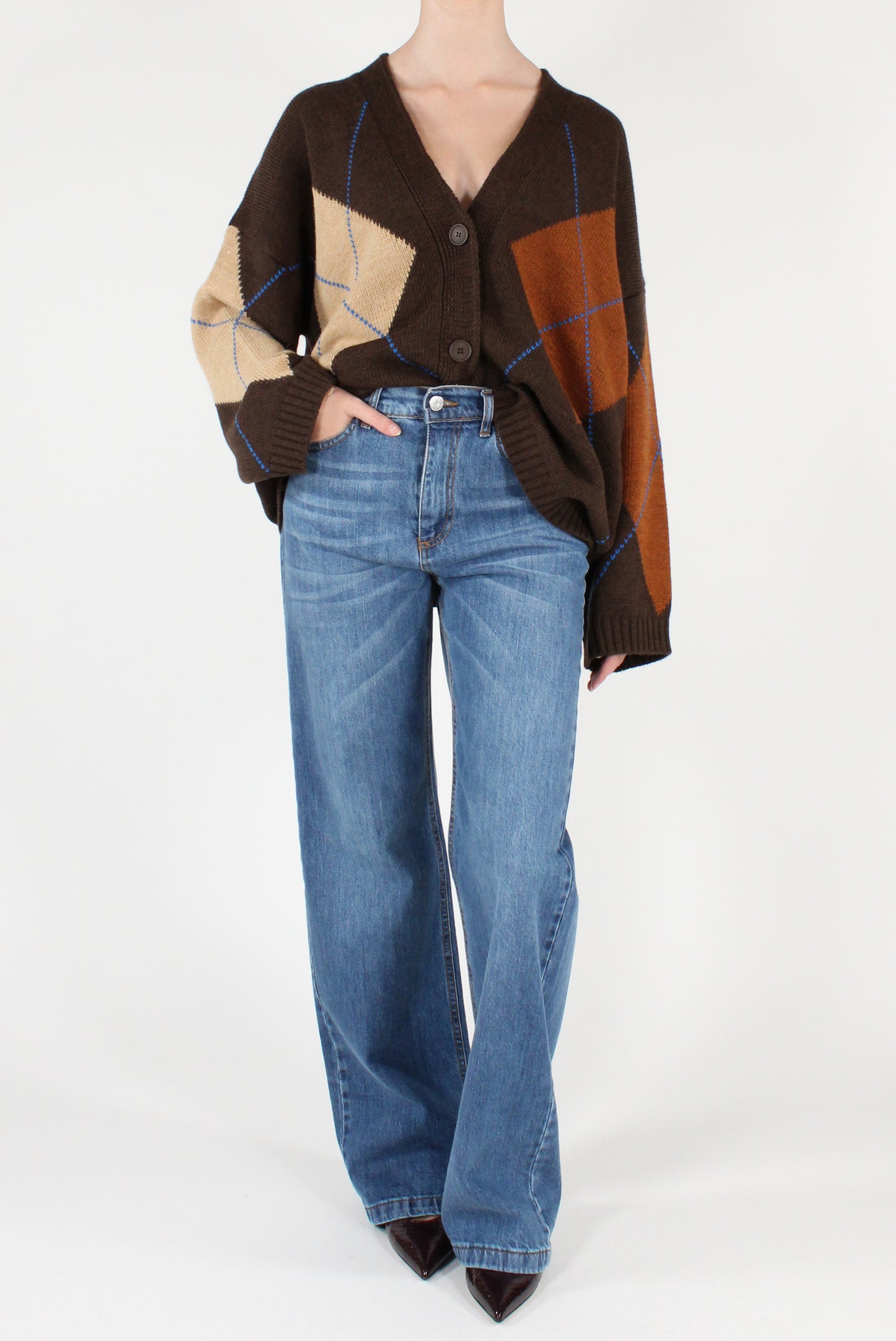 Cardigan Over Maxi Rombi