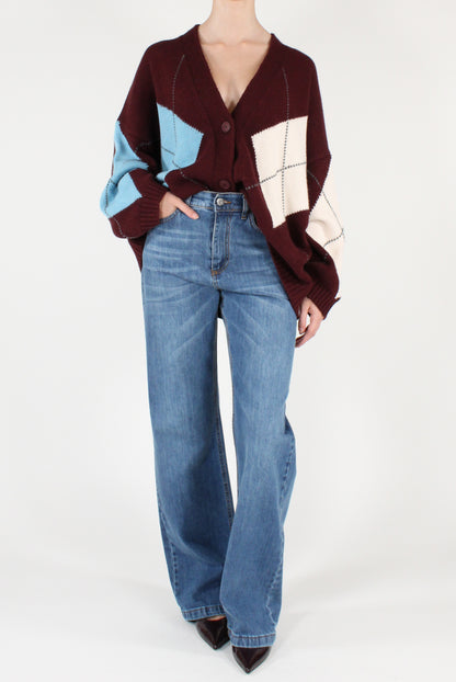 Cardigan Over Maxi Rombi