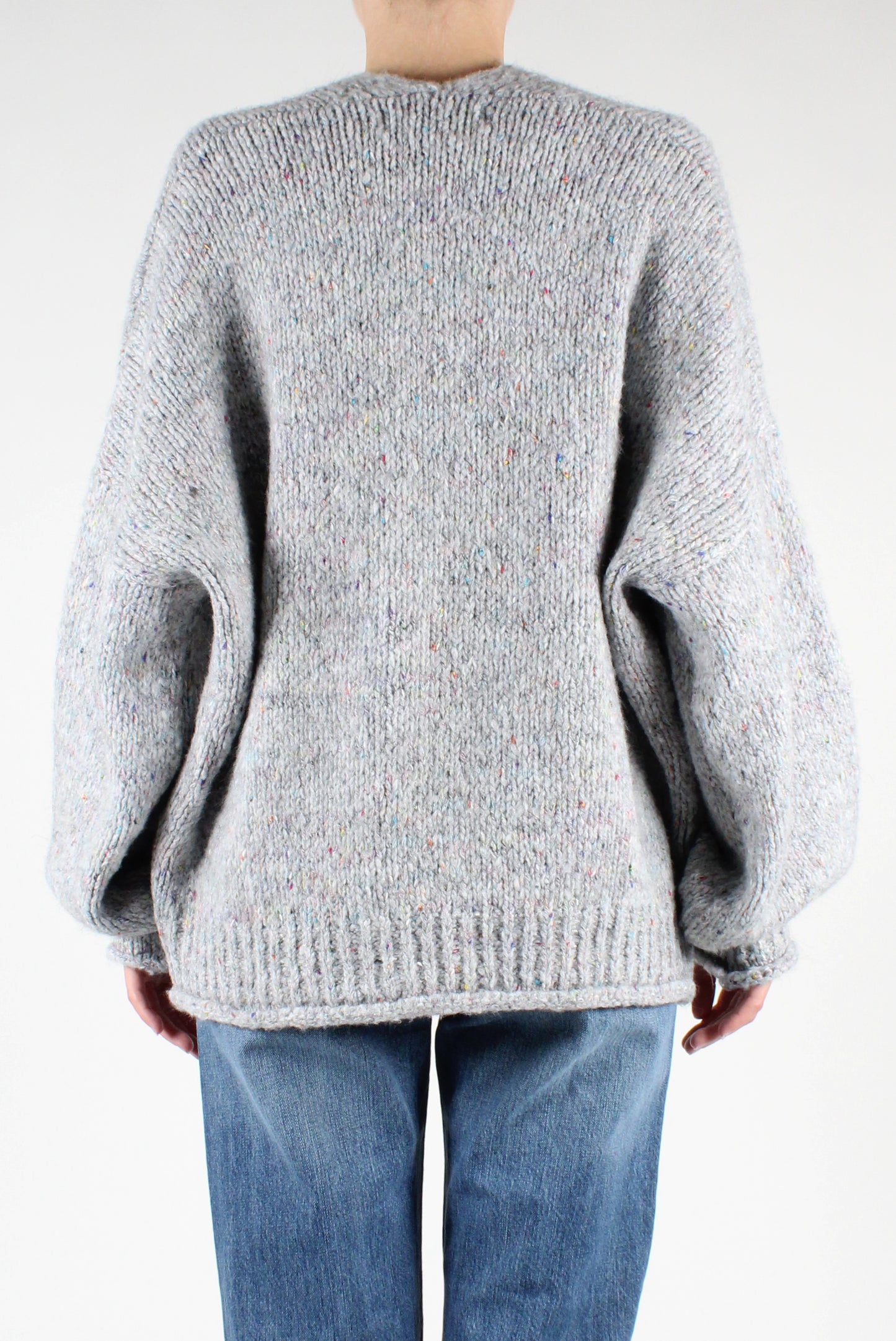 Oversized Cardigan V-Neck Mélange