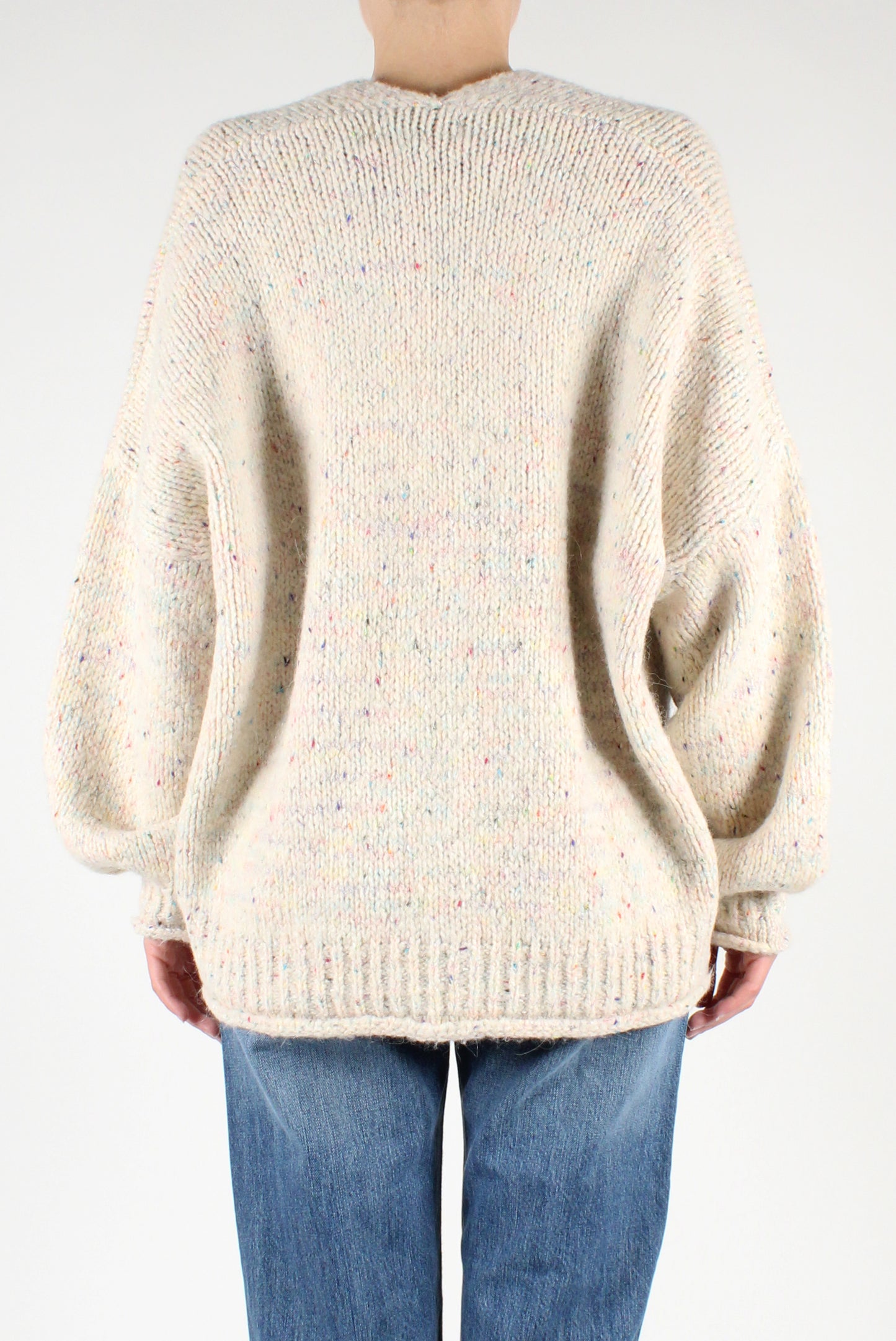 Oversized Cardigan V-Neck Mélange