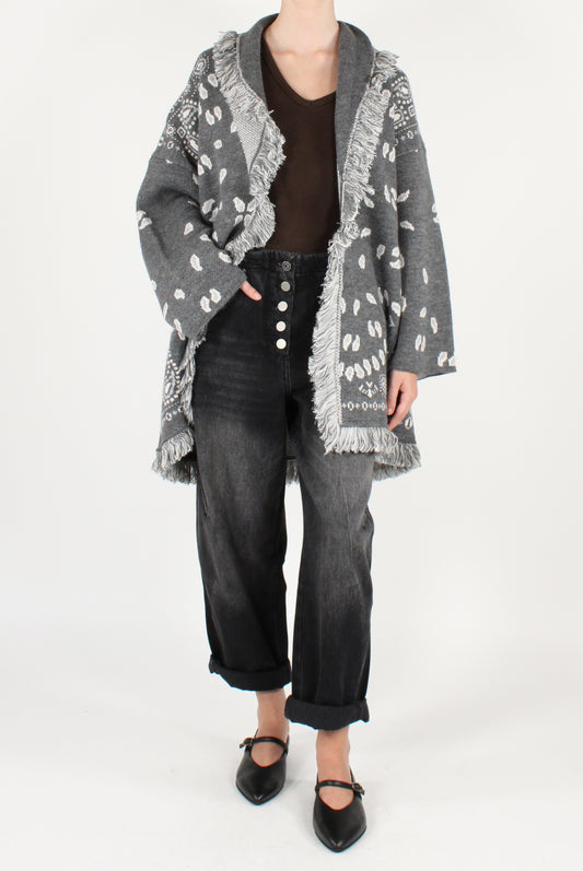 Cardigan Over Stampa Bandana