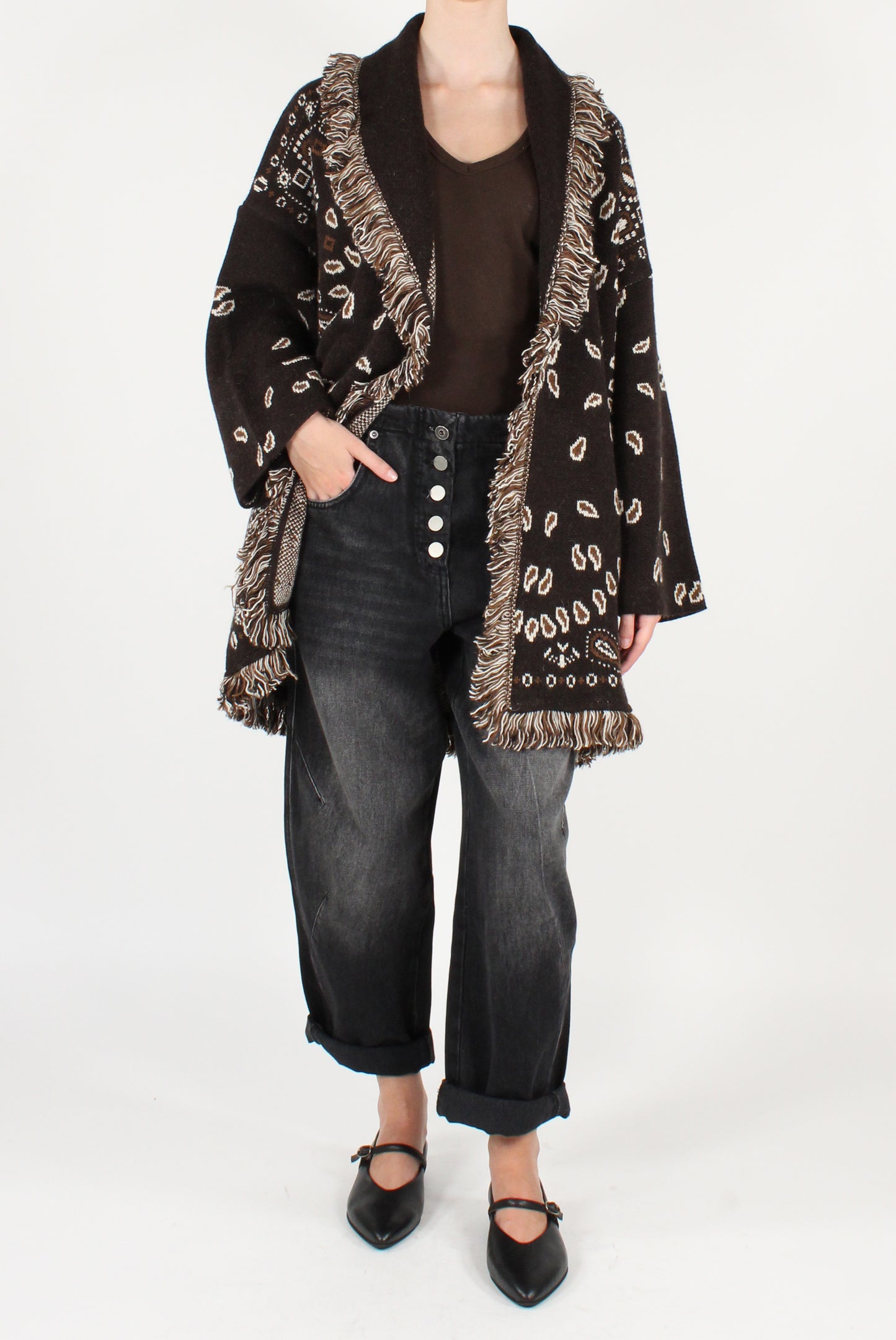 Cardigan Over Stampa Bandana