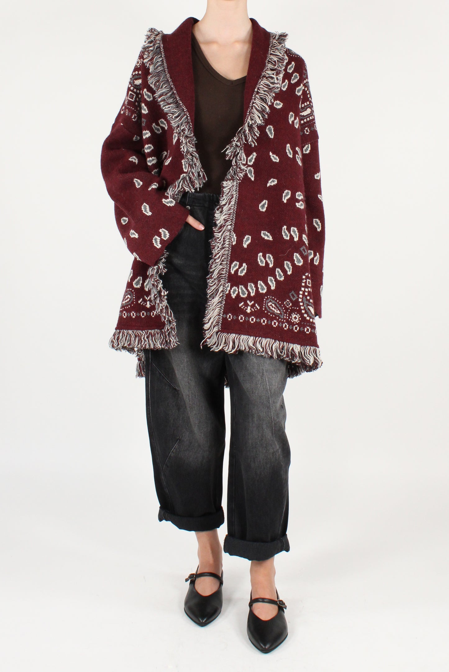 Cardigan Over Stampa Bandana