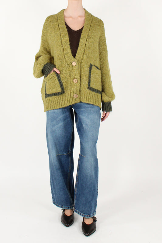 Cardigan Over Con Tasche