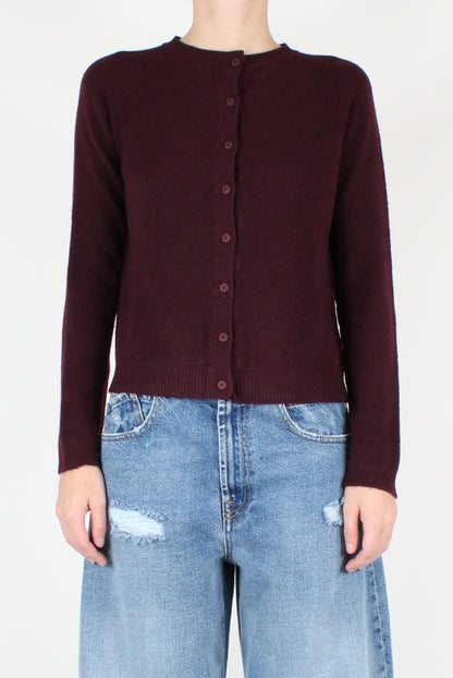 Viscose Blend Crew Neck Cardigan