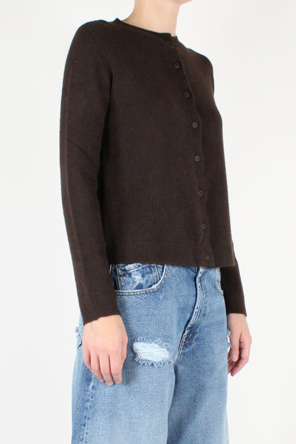 Viscose Blend Crew Neck Cardigan