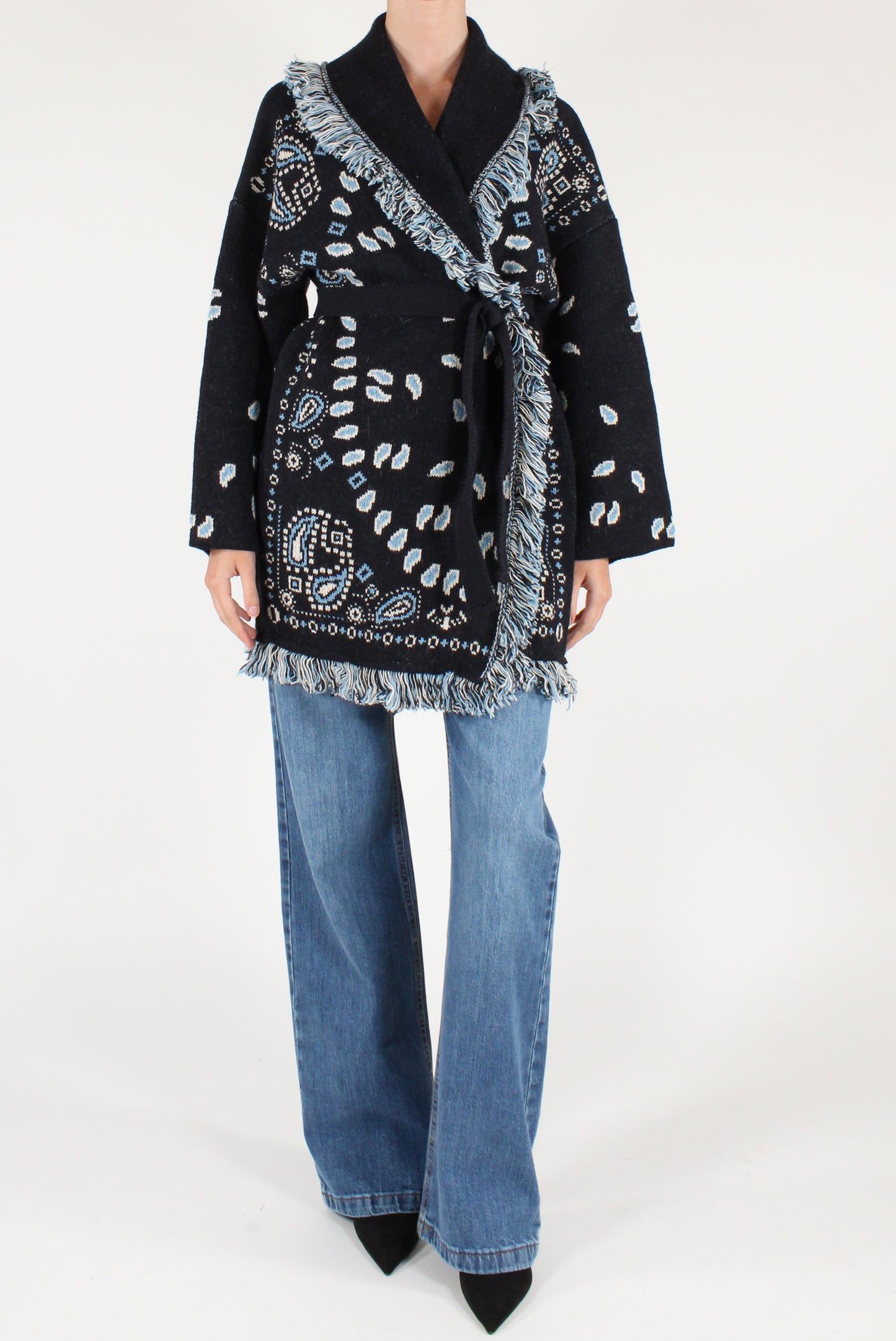 Cardigan Over Stampa Bandana