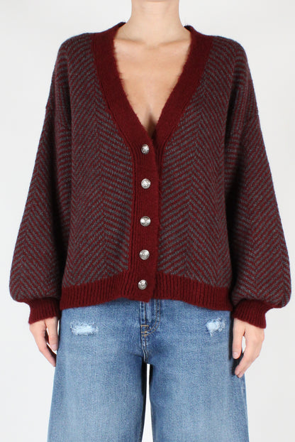 Herringbone Cardigan in Wool Blend