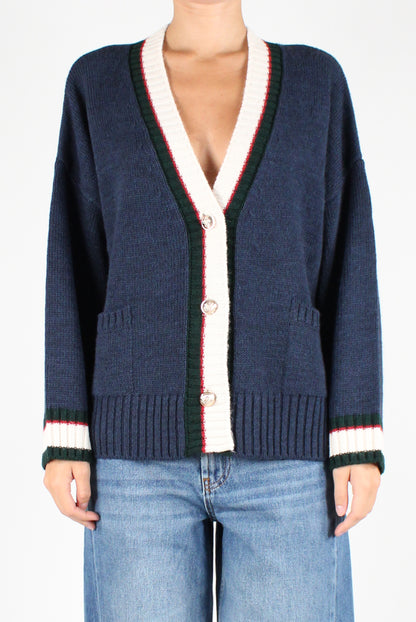 College Cardigan Gold Buttons