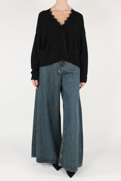 Cardigan Scollo a V con Pizzo