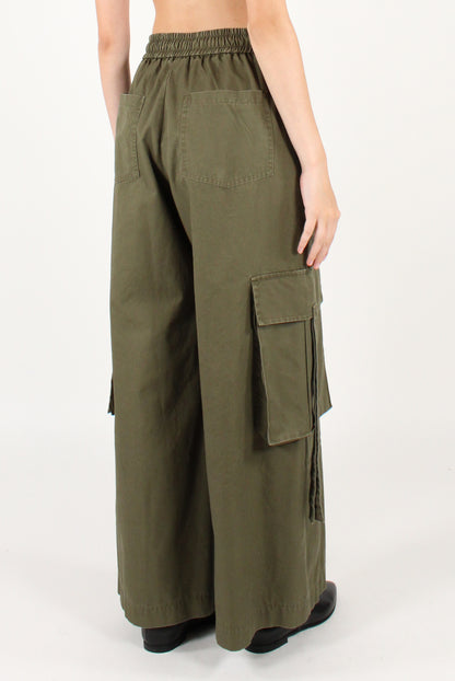 Pantaloni Cargo con Elastico in Vita