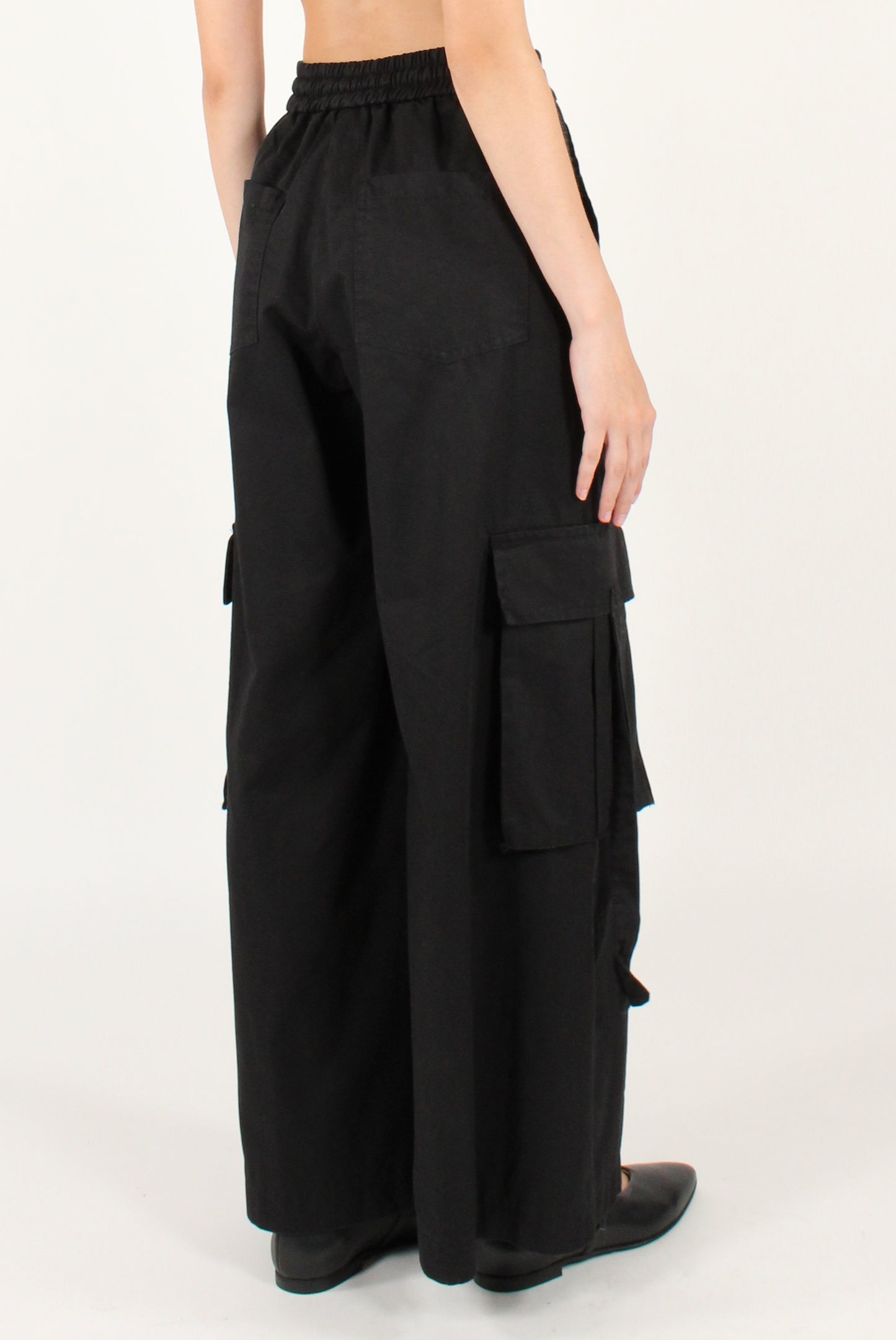 Pantaloni Cargo con Elastico in Vita