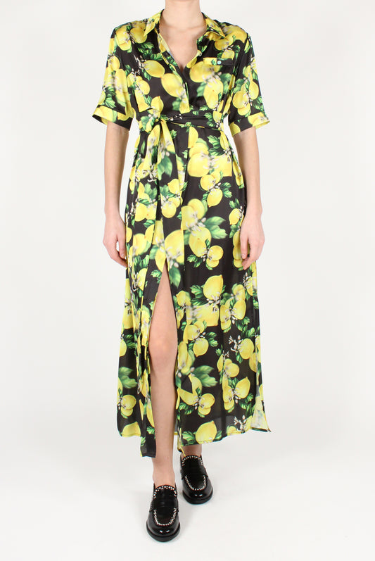 Lemon Print Chemisier Dress