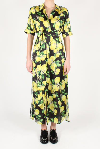 Lemon Print Chemisier Dress