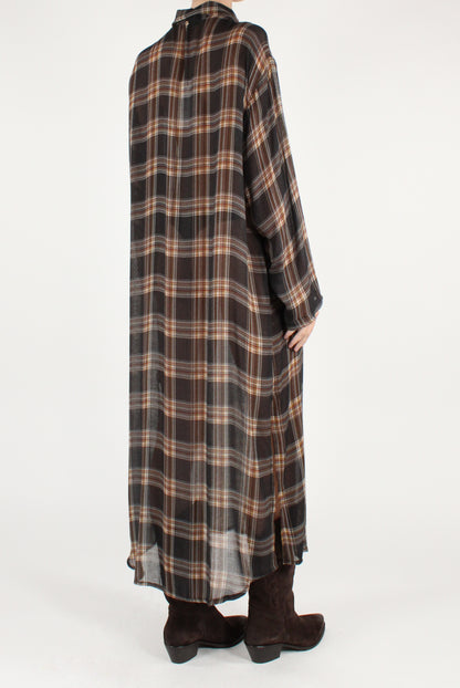 Tartan Pattern Chemisier Dress