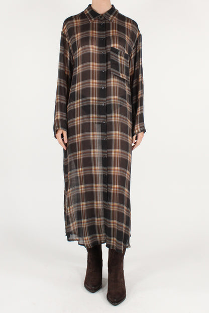 Tartan Pattern Chemisier Dress