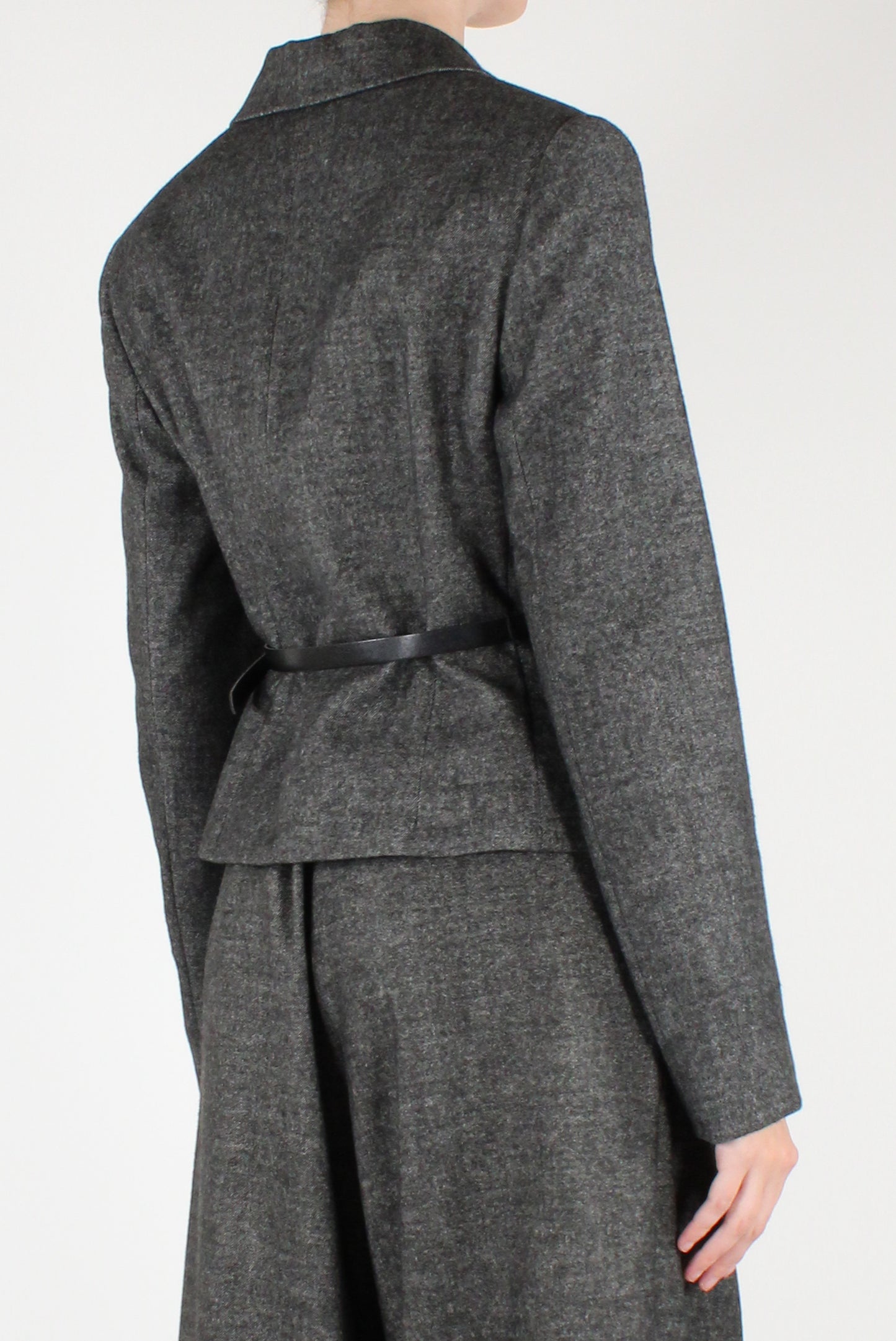 Giacca Doppiopetto Mélange con Cintura