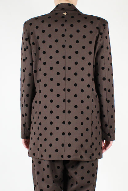 Single Breasted Polka Dot Oversized Blazer