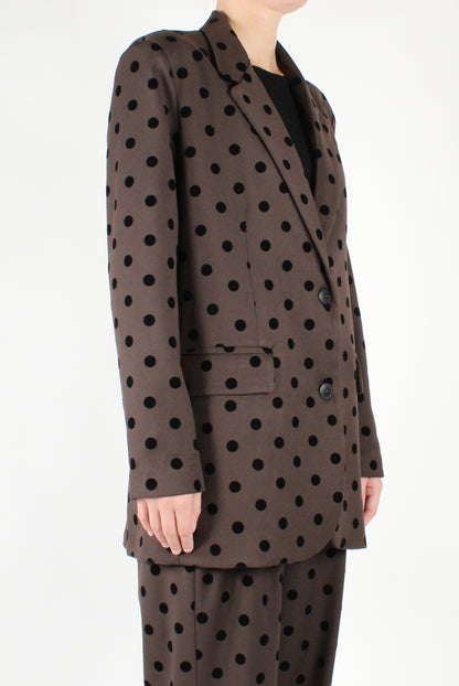 Single Breasted Polka Dot Oversized Blazer