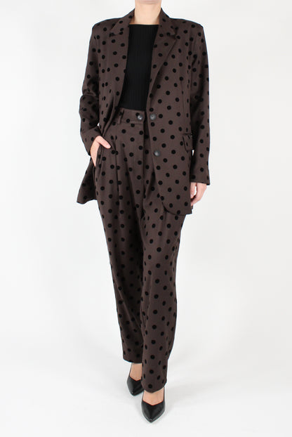 Single Breasted Polka Dot Oversized Blazer