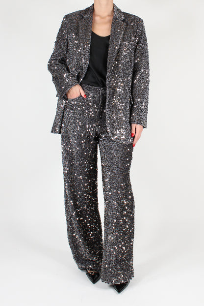 Velvet Pants with Sequins