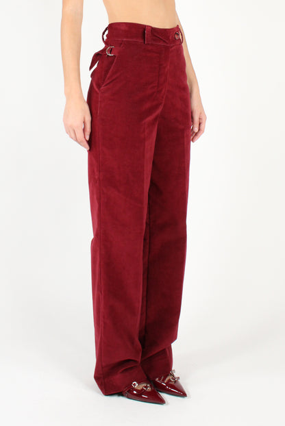 Straight Leg Velvet Trousers