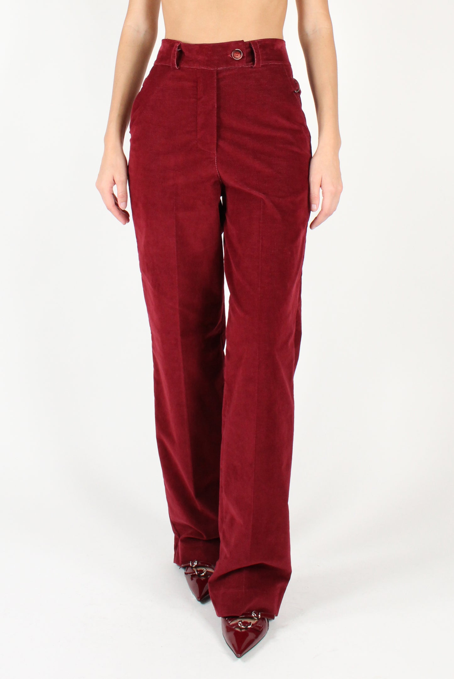 Straight Leg Velvet Trousers